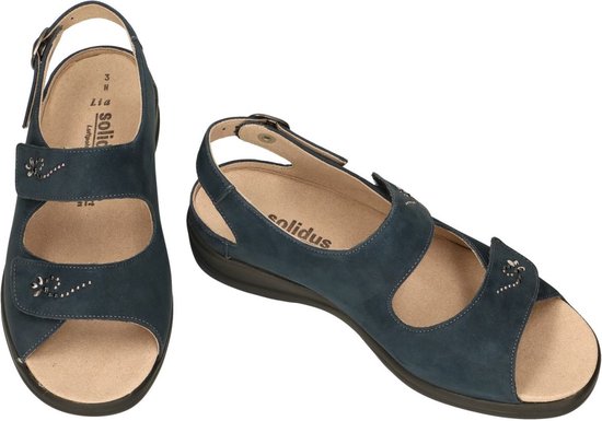 Solidus -Dames - blauw donker - sandalen - maat 41.5