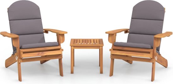 vidaXL Ensemble de salon 3 pièces Adirondack Bois d'acacia massif