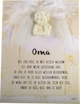 Beschermengel op tegel met uniek gedicht Lieve Oma - Oma - dankjewel- New Dutch®