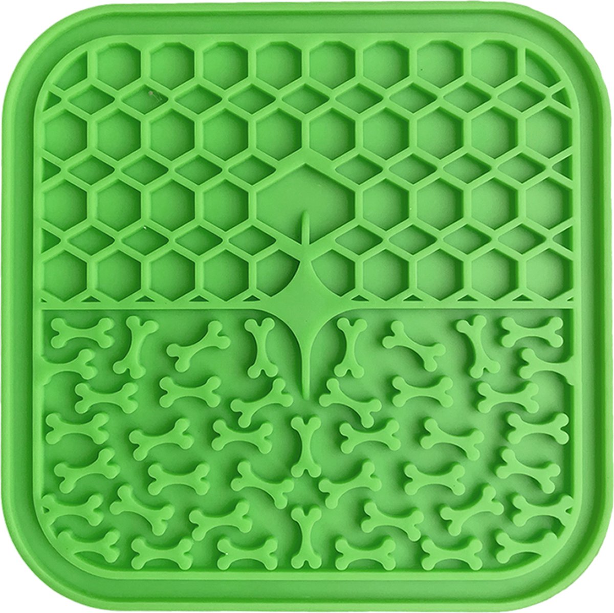 Bol.com Likmat voor hond - siliconen likmat - Slowfeeder - Voermat - Groen aanbieding