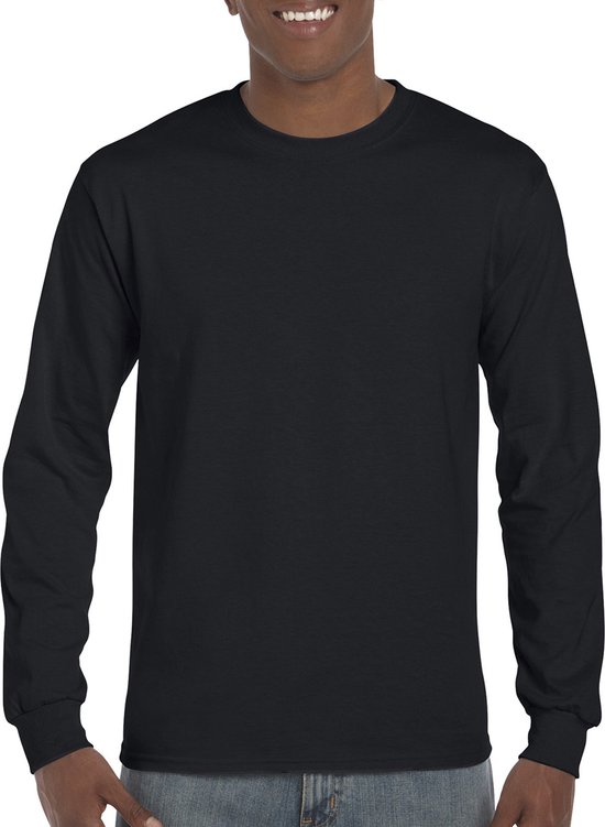 T-shirt met lange mouwen 'Ultra Cotton' Zwart - XXL