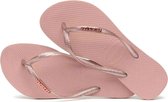 Havaianas Slim Logo Metallic Dames Slippers  - Crocus Rose/Apricot Red - Maat 39/40