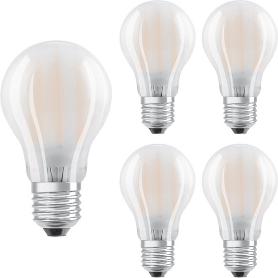LED kooldraad lampen E27 met matte coating - Dimbaar warm wit licht - 5W (40W) - 5PACK