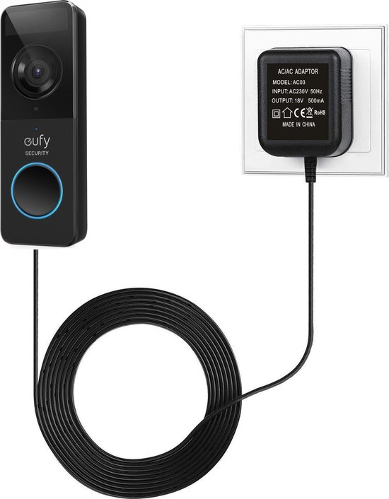 JC's - Transformator voor Eufy video deurbel - Adapter voor Eufy video  deurbel - 5... | bol.com