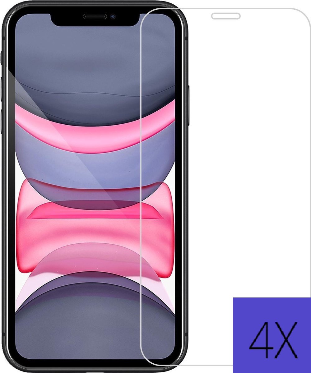 Screenprotector Iphone 11/XR - Tempered Glass - Beschermglas - 4 stuks