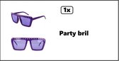 Bril Party paars - Bling bling brillen thema feest festival fun verjaardag uitdeel carnaval