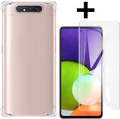 Hoesje Geschikt voor Samsung Galaxy A80 Anti Shock silicone back cover/Transparant hoesje + gratis protector