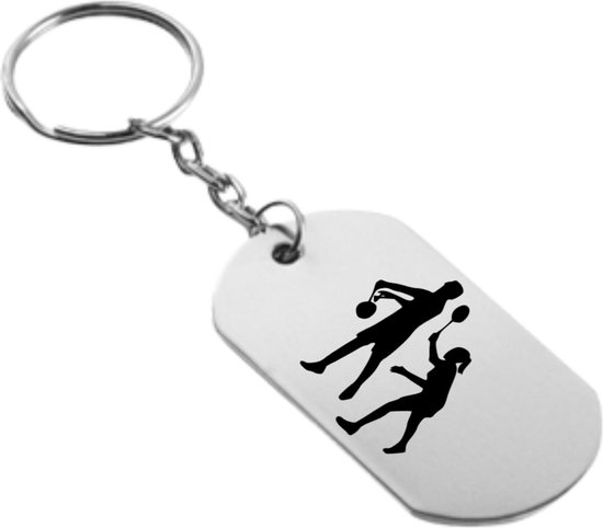 badminton sleutelhanger inclusief kaart - sport cadeau - sporten - Leuk kado voor je sporter om te geven - 2.9 x 5.4CM