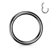 piercing titanium ring high quality 0.8 x 10mm zwart