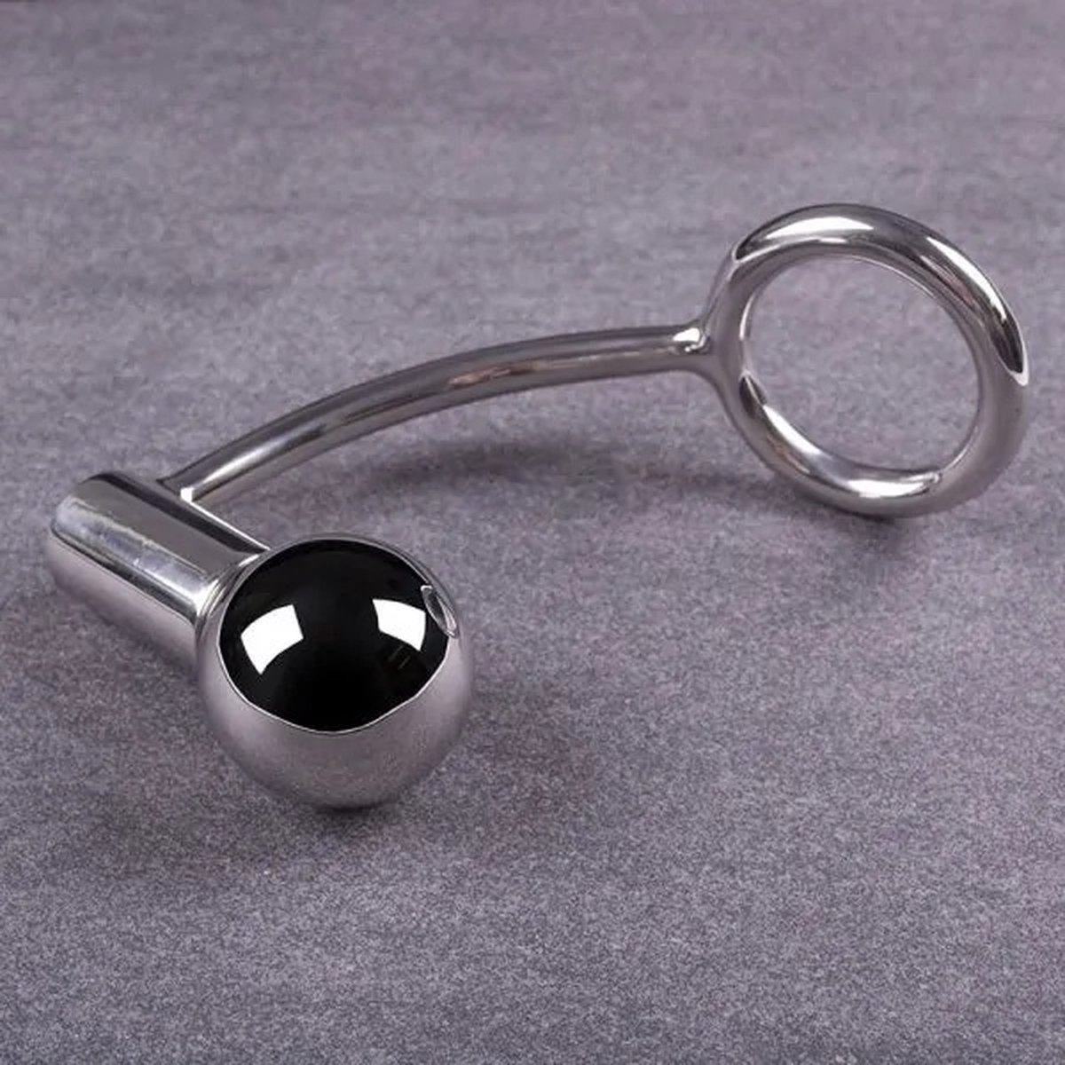 Goedkoopste Zware cockring met anaalplug-40mm - Asslock - RVS