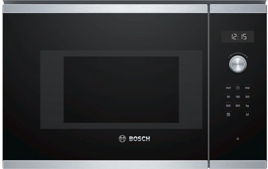Bosch Serie 6 BFL524MS0 micro-onde Intégré (placement) Micro-ondes uniquement 20 L 800 W Noir, Acier inoxydable