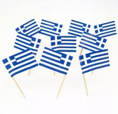 Akyol - 10 x cocktailprikkers Griekse vlag - cocktailprikkers vlag - party prikkers 10 stuks – Griekse verjaardag- verjaardag – Griekenland - Prikkers–feestprikkers – feest