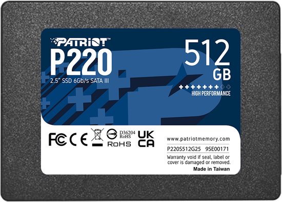 Patriot Memory P220 512GB, 512 GB, 2.5"