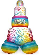 Gâteau Ballon Aluminium Rainbow -en-Ciel sur Support - 72cm