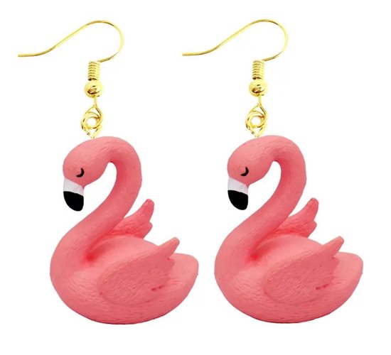 Akyol - Flamingo oorbellen- Roze - Flamingo oorhangers -Cadeau - sieraad - flamingo - dieren oorbellen - dieren - Sieraad - oorbel - oorhangers boerderij – cadeau-carnaval - gift