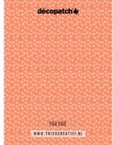 Decopatch papier oranje met witte dierenpootjes FLUO