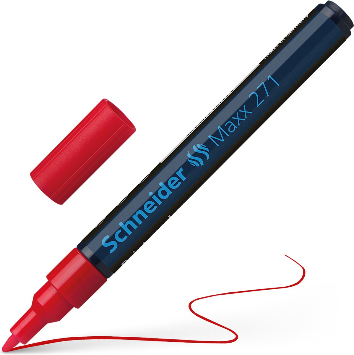 Schneider lakmarker - Maxx 271 - lijnbreedte 1-2 mm - rood - verfstift - S-127102