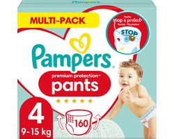 Pampers Premium Protection Luierbroekjes Maat 4 (9kg-15kg) - 160 Broekjes - Multi-Pack