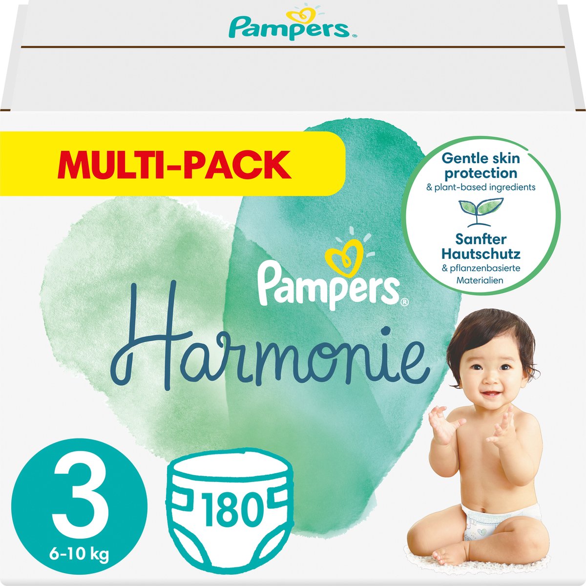 Pampers Harmonie Taille 3 - 180 Couches - 6kg-10kg - Pack 1 Mois | bol.com
