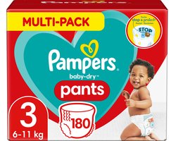 Pampers Baby-Dry Pants Luierbroekjes - Maat 3 (6-11 kg) - 180 stuks - Multi-Pack