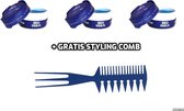 Biowax Keratin Hair Styling Wax Blue 3 stuks + Styling Comb