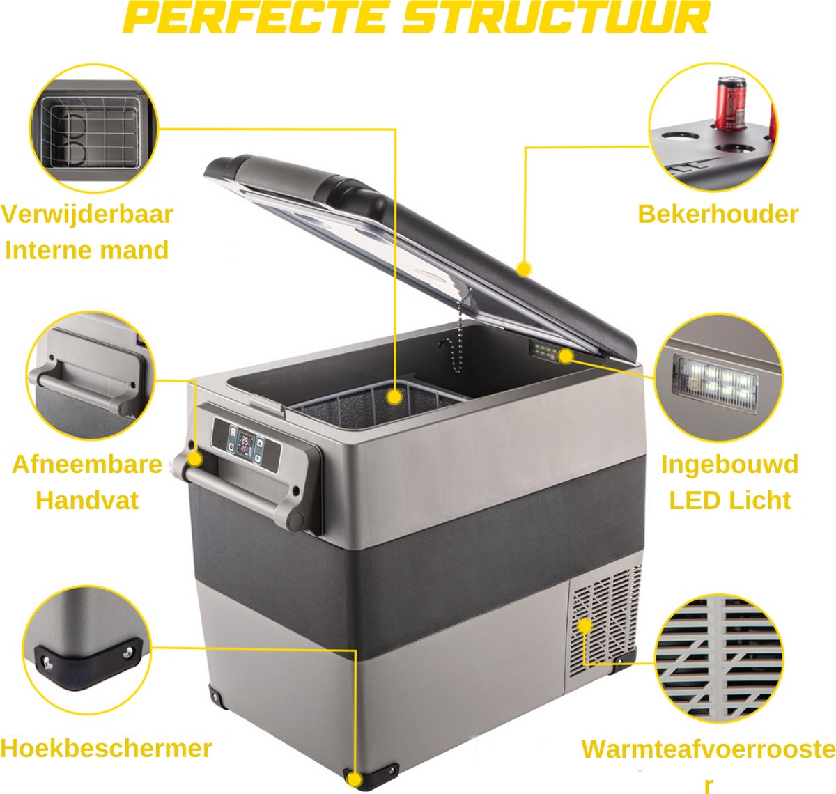 AstroAI Mini-koelkast, 6 l, draagbaar, met koelchip, 2,58 kg, 220-240 V