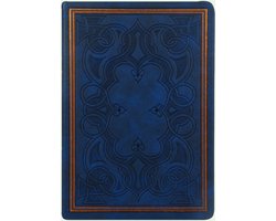 foto van Victoria's Journals - Notitieboek A5 - Old Book Journal - Vintage - Premium Vegan Leer Hardcover - 320 Pagina's Premium Papier (Blauw)