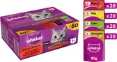 Whiskas 1+ - Classic - Kattenvoer Natvoer - Selectie in saus - maaltijdzakjes 80 x 85 g