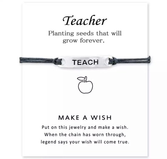 Akyol - Armband teachers - Armband - Gift - Cadeau - cadeau voor juf - afscheidscadeau leraar - kerst cadeau voor lerares - juffendag cadeau