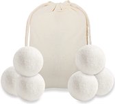 Droogballen van natuurlijke wol, 6 stuks, 7 x 7 cm, wollen drogerballen, voor het besparen van droogtijd, droogballen, schapenwol voor dons voor de wasdroger