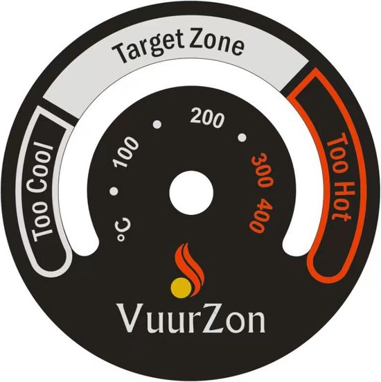 Kachelpijp thermometer - rond - magnetisch - meer rendement - optimaal stoken - Houtkachel - BBQ