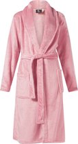 Lunatex - dames badjas - coral fleece - roze - XL/XXL