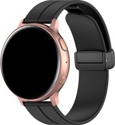 Strap-it Smartwatch bandje 22mm - magnetisch d-buckle bandje - geschikt voor Samsung Galaxy Watch 1 46mm / Watch 3 45mm / Gear S3 Classic & Frontier - Polar Vantage M / Grit X - Huawei Watch GT 1-2-3 46mm / GT 2 Pro / Watch 3 Pro - zwart
