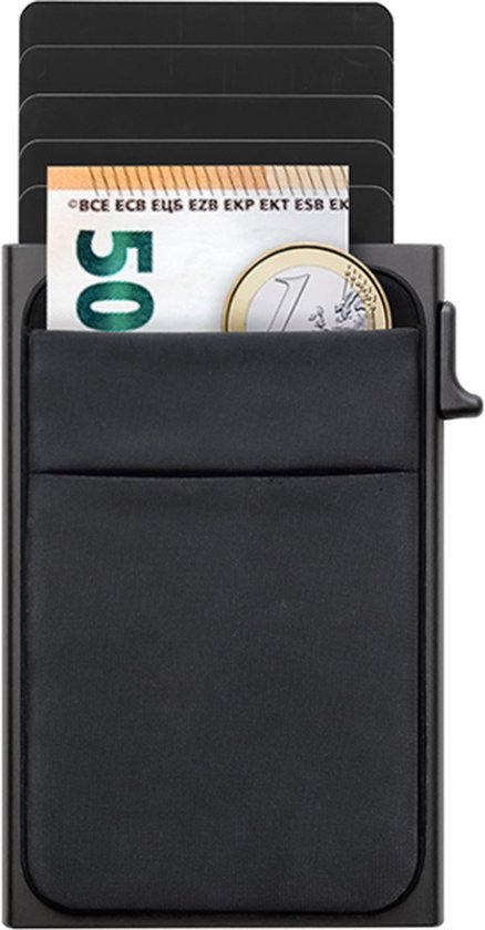 Prowallet Cardprotector + Luxe Giftbox - Porte-cartes avec poche frontale - Zwart - Espace pour 7 cartes + Factures - Sécurité RFID - Cadeau Vaderdag
