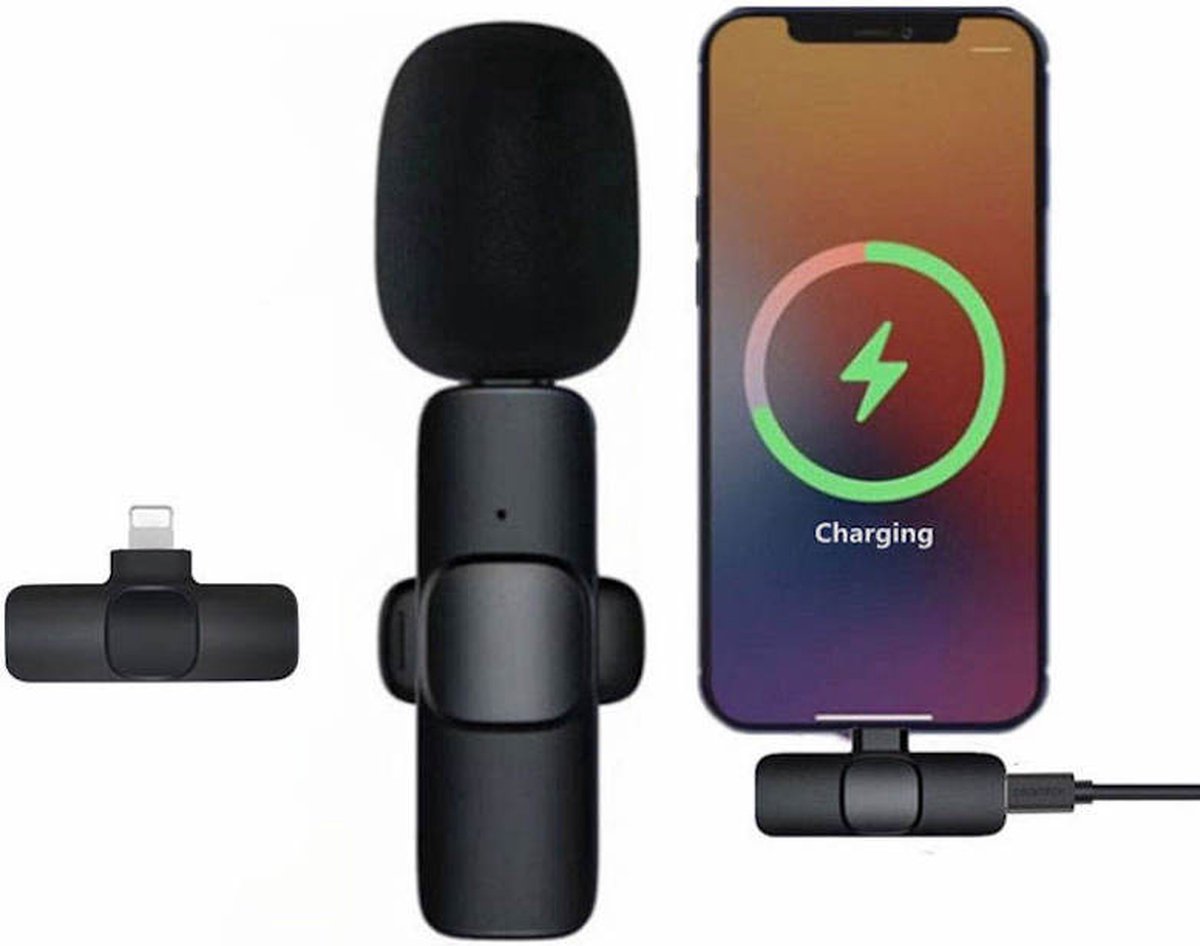 Repus - Draadloos Lavalier Dubbel Mini Microfoon - Set van 2 Mic - Plug & Play - Opname - Livestream - Vlog - Audio - Video - Dasspeld Microfoon - Geschikt voor iPhone & Android USB-C
