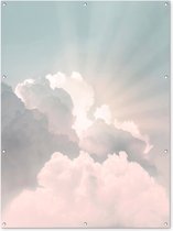 Muurdecoratie buiten Lucht - Wolken - Zon - Natuur - 120x160 cm - Tuindoek - Buitenposter