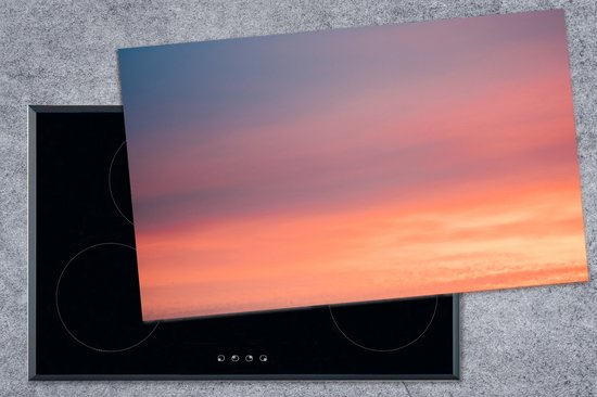 KitchenYeah® Inductie beschermer 85x52 cm - Zon - Lucht - Wolken - Roze - Kookplaataccessoires - Afdekplaat voor kookplaat - Inductiebeschermer - Inductiemat - Inductieplaat mat