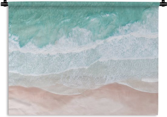 Wandkleed - Wanddoek - Zee - Strand - Blauw - Natuur - 120x90 cm - Wandtapijt