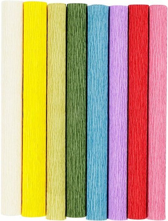 Crêpepapier - Standaard Tinten - 2x8 kleuren