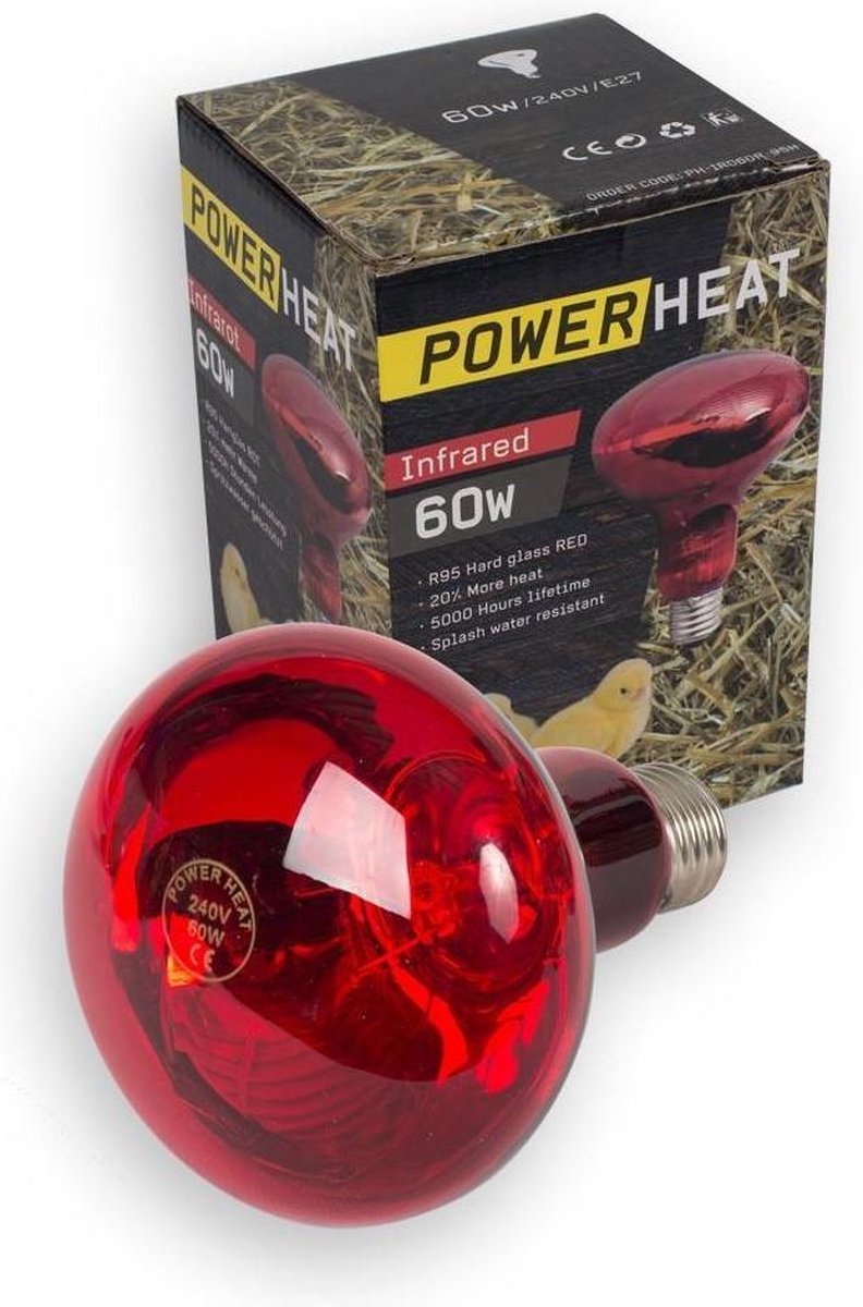 Powerheat Infrarood warmtelampen â€“ verkrijgbaar in 60, 100, 150 en 250 watt 100 Watt