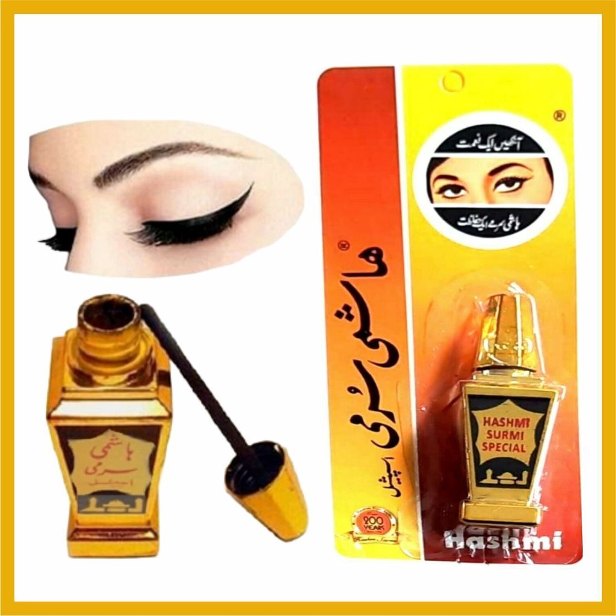 2 x Stuks Hasmi Surmi Kajal zwarte eyeliner met Surmadani pot | Origineel Kajal Poeder Zwart Surmi
