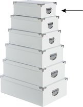 5Five Opbergdoos/box - wit - L28 x B19.5 x H11 cm - Stevig karton - Whitebox