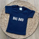 Baby t-shirt korte mouw - BIG BRO - Blauw - Maat 98 - Zwanger - Geboorte - Big brother - Aankondiging - Zwangerschapsaankondiging - Peuter - Dreumes - Ik word grote broer