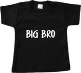 Baby t-shirt korte mouw - BIG BRO - Zwart - Maat 98 - Zwanger - Geboorte - Big brother - Aankondiging - Zwangerschapsaankondiging - Peuter - Dreumes - Ik word grote broer