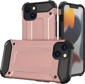 Schokbestendig Heavy Duty Hoesje Geschikt voor: iPhone 14 Plus Shock Proof Hybride - Back Cover - Dual Layer Armor Case - Extra Stevig - Rosegoud
