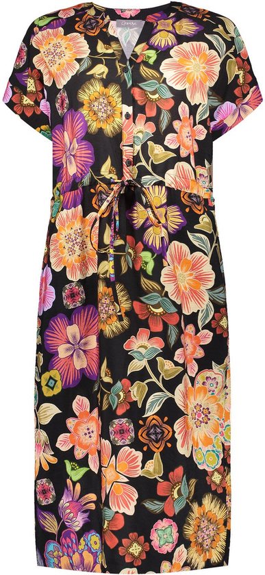 Geisha Jurk Jurk Floral Print 37475 20 Coral/purple Combi Dames Maat - S