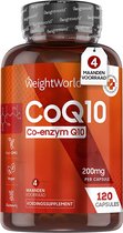 WeightWorld Co Enzym Q10 CoQ10 - 200mg - 120 vegan capsules voor 4 maanden voorraad