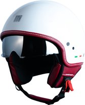 Coccinelle Motocubo | casque jet avec visière | éclat blanc | moto, scooter, mobylette | taille L.