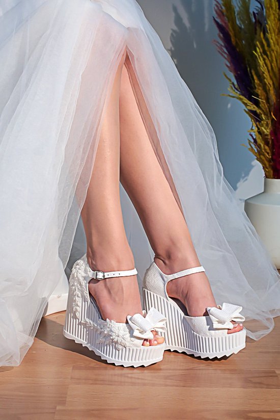 Bruidsschoenen Wit | Ballroom schoenen | Hak 11 cm | Maat 38 | bol.com