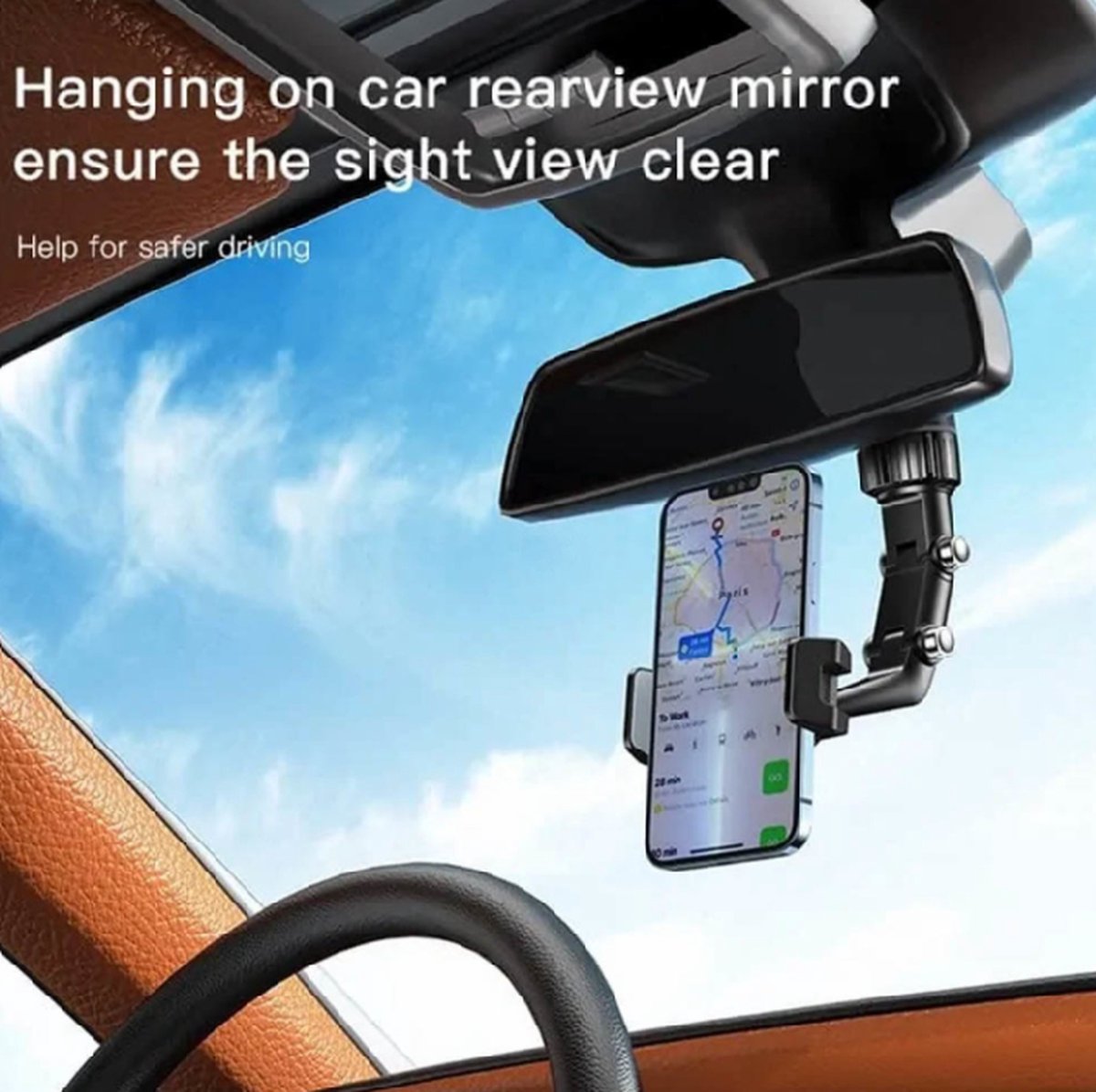 Autohouders - Achteruitkijkspiegel - Rearview Mirror Phone Holder GR28 - Green On